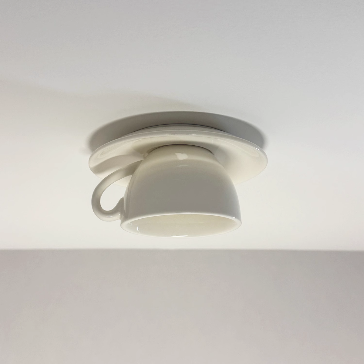 Aria Modern Coffee Cups Ceramic Flush Ceiling Lighting