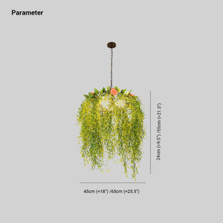 Nest Design Gräs Blommor Metall LED Pendellampa Sovrum Matsal