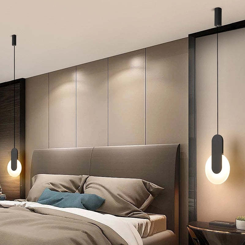 Kori modern svart/vit LED-pendellampa för vardagsrum