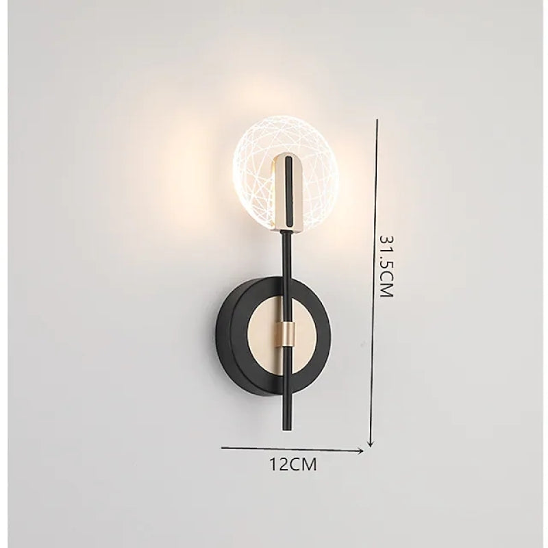 Valentina Wall Lighting Disc Modern, Metal/, Black/White, Bedroom