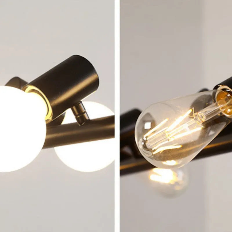 Epoch vintage LED-loftslampe i sort metal til spisestue/stue/bar