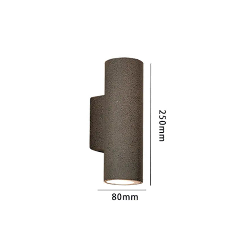 Ray minimalistisk cylindrisk udendørs væglampe i cement med to lys, sort/hvid