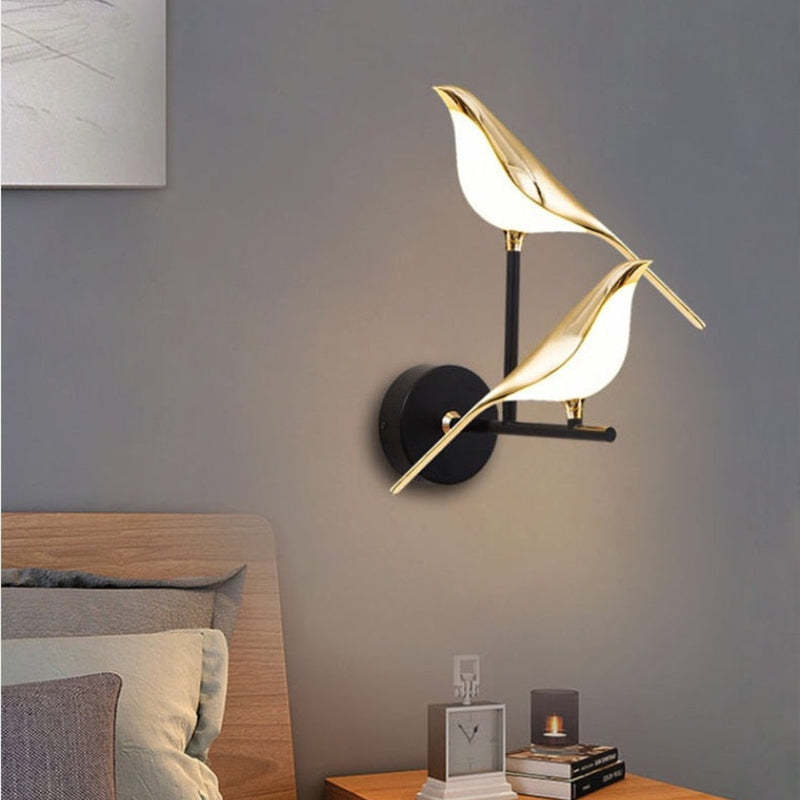 Arisha minimalistisk vägglampa i metall med skata, sovrum
