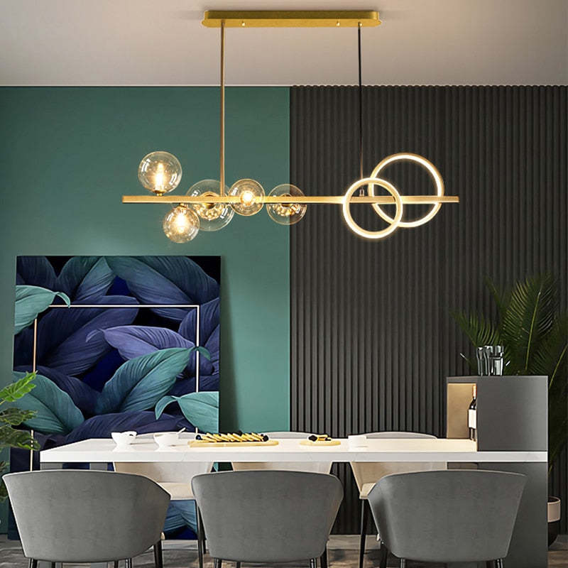 Arisha Pendant Light Bubble Circle Modern Black/Gold, Bedroom