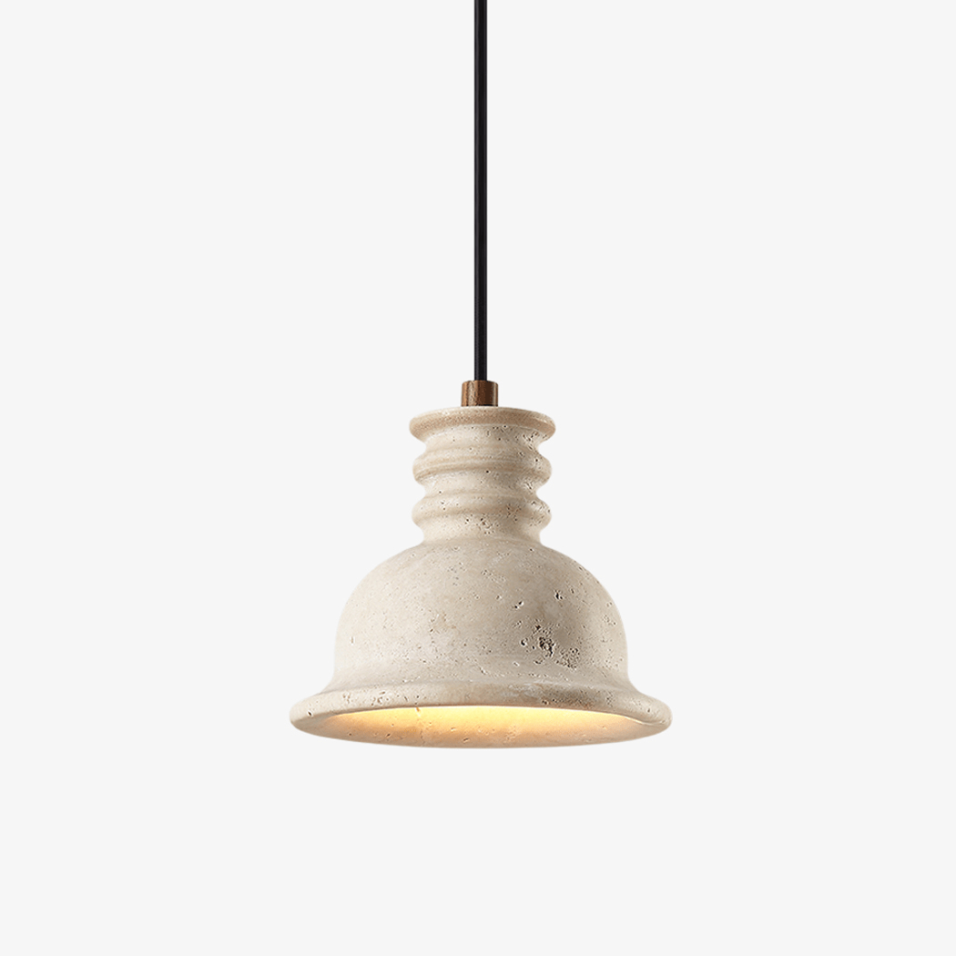 Harrow Travertine Ribbed Dome -riippuvalaisin