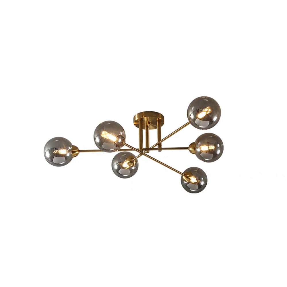 Valentina industriell LED-takkrona med glasglob, 6 stilar