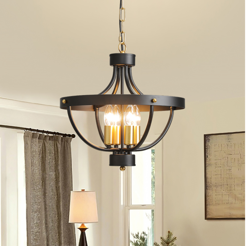 Silva vintage LED-pendellampa i matt svart metall för matsal