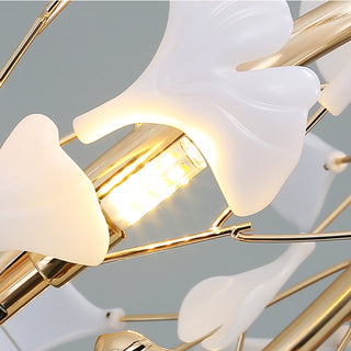 Olivia Modern Ginkgo Blad Metall Keramisk LED Ljuskronor Matsal Vardagsrum Sovrum
