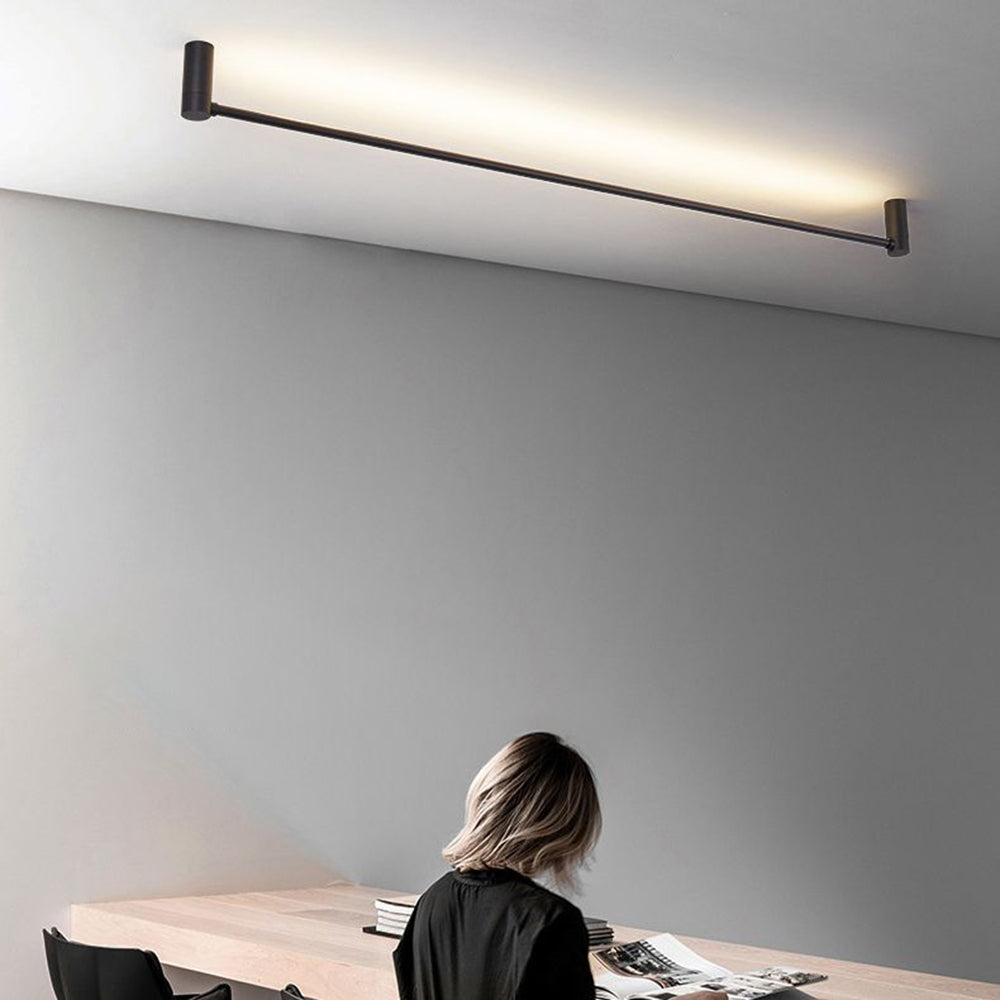 Arisha minimalistisk linjär taklampa för utanpåliggande montering, svart, hall