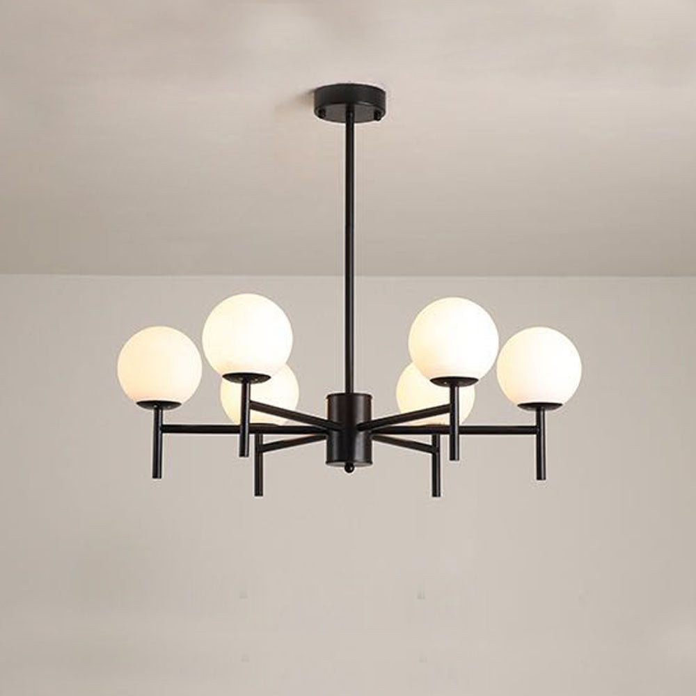 Silva-moderni pallomainen kuplavalaisin, metalli/lasi, kulta/musta