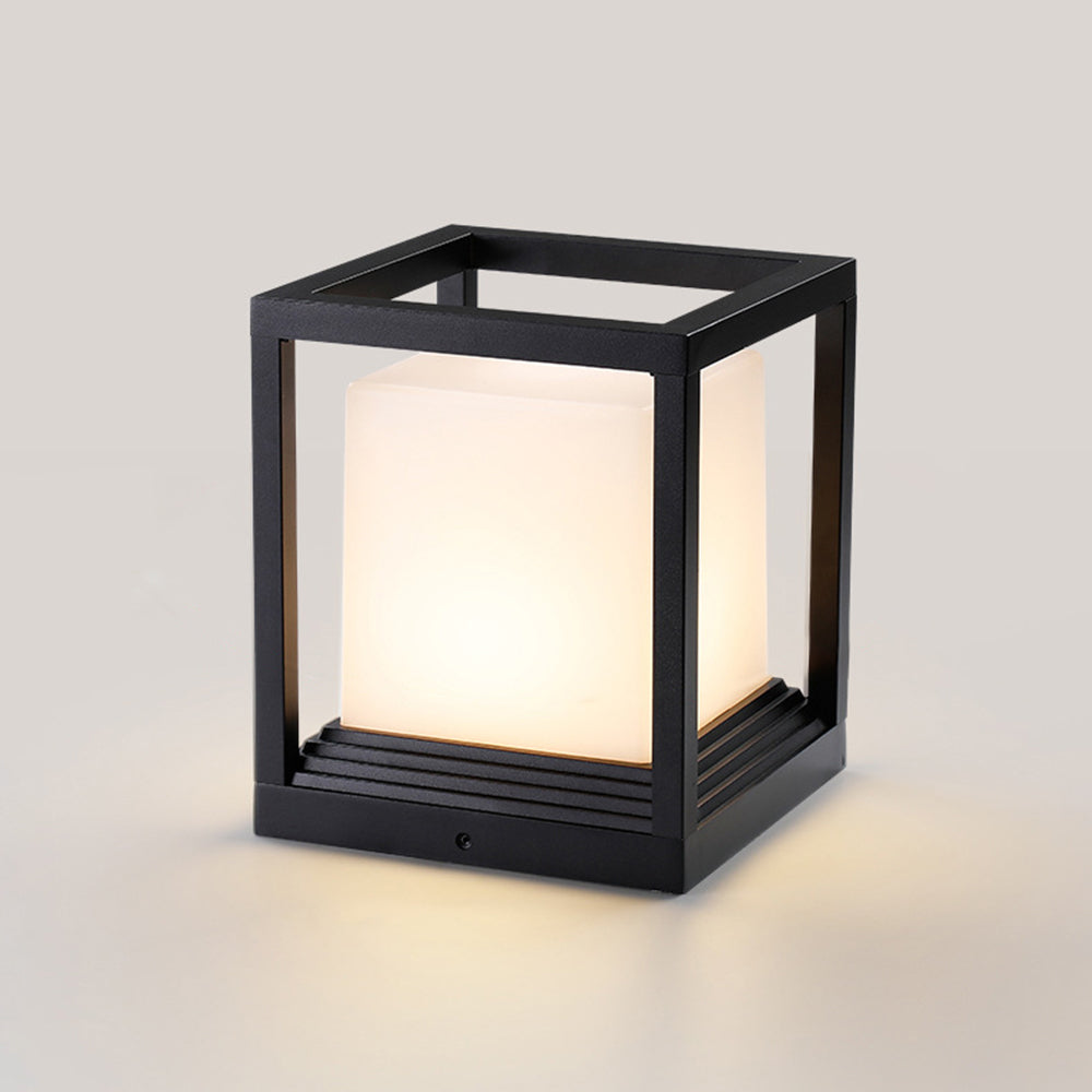 Ray Modern Rectangular Metal Outdoor Lamps, Black