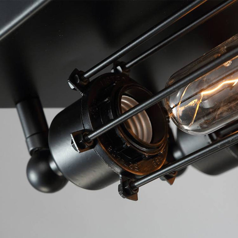 Austin vintage rørformet loftslampe i metal til direkte montering, sort, stue