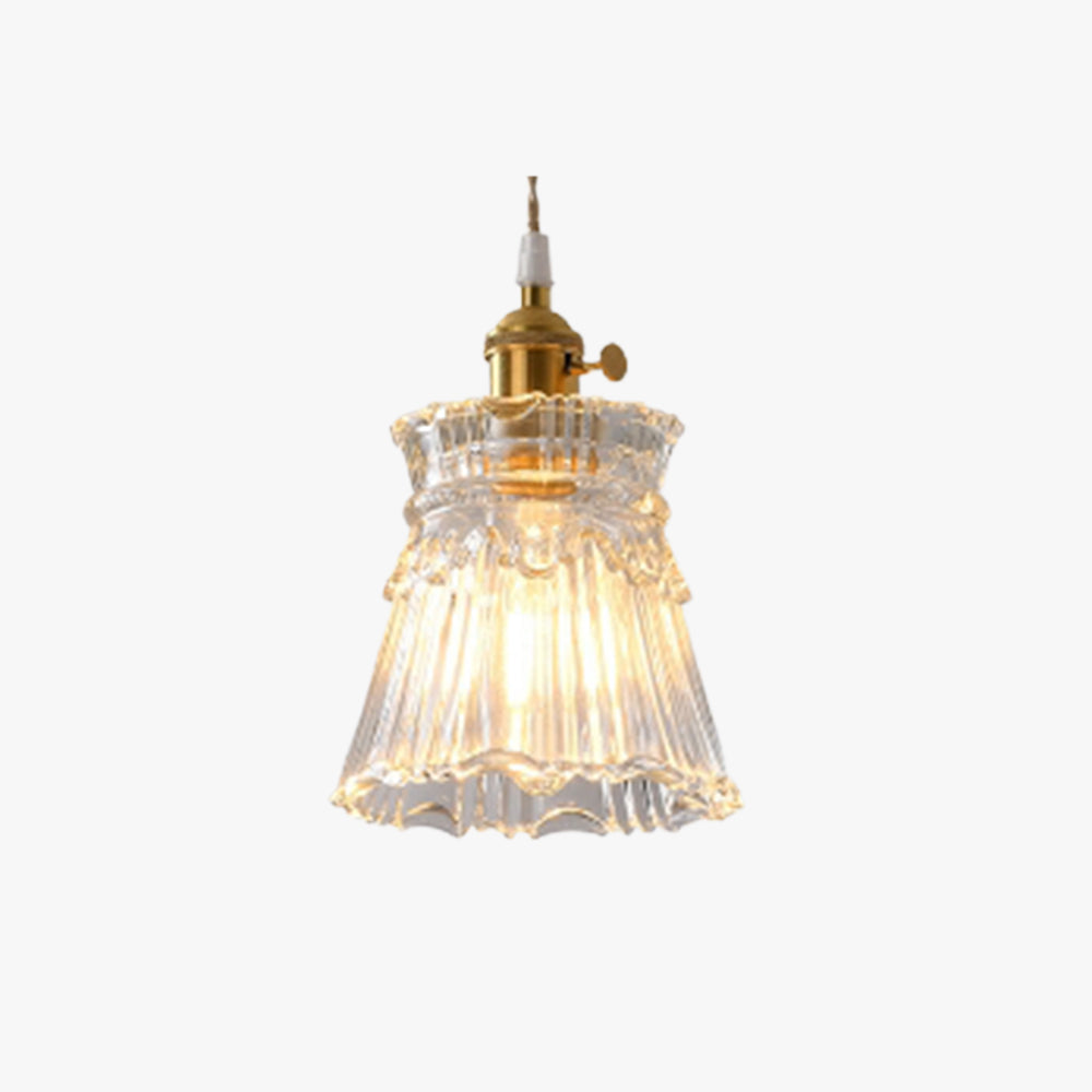 Valentina art deco -tyylinen puhallettu messinki- ja lasiriippuvalaisin, 7 tyyliä