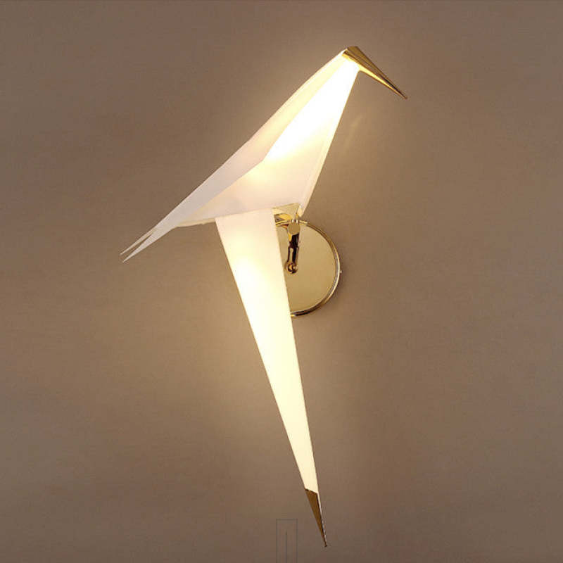 Arisha vägglampa med fågel, vintage/art déco, metall, sovrum