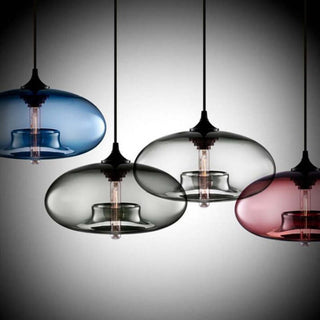 Hailie Modern Brödformad Glas LED Pendellampa Sovrum Matsal