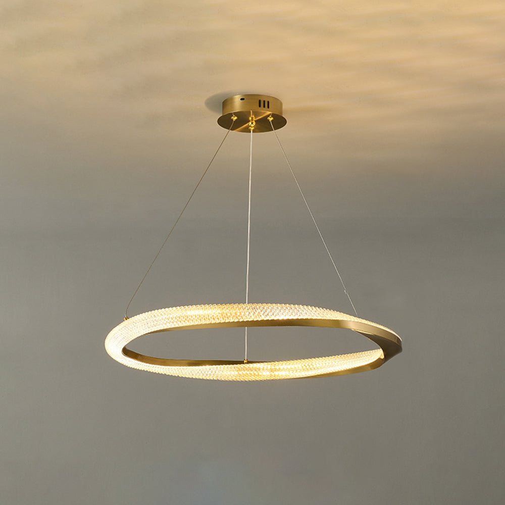 Arisha minimalistisk ringformad spiralpendellampa, guld