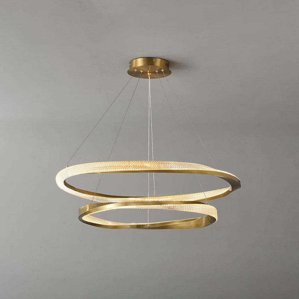 Arisha minimalistisk ringformad spiralpendellampa, guld