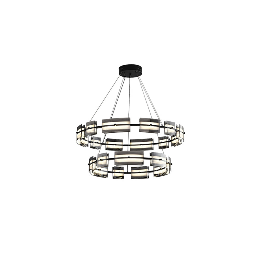 Arisha minimalistisk ringformad pendellampa i metall, svart/guld