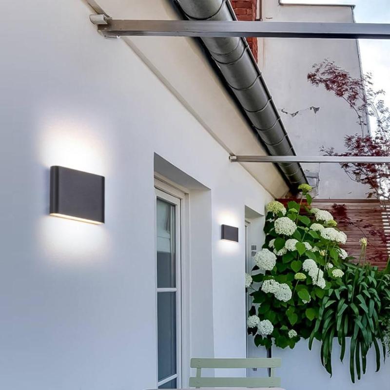 Orix Modern Rectagulart Waterproof Outdoor Wall Lamp, Black/White