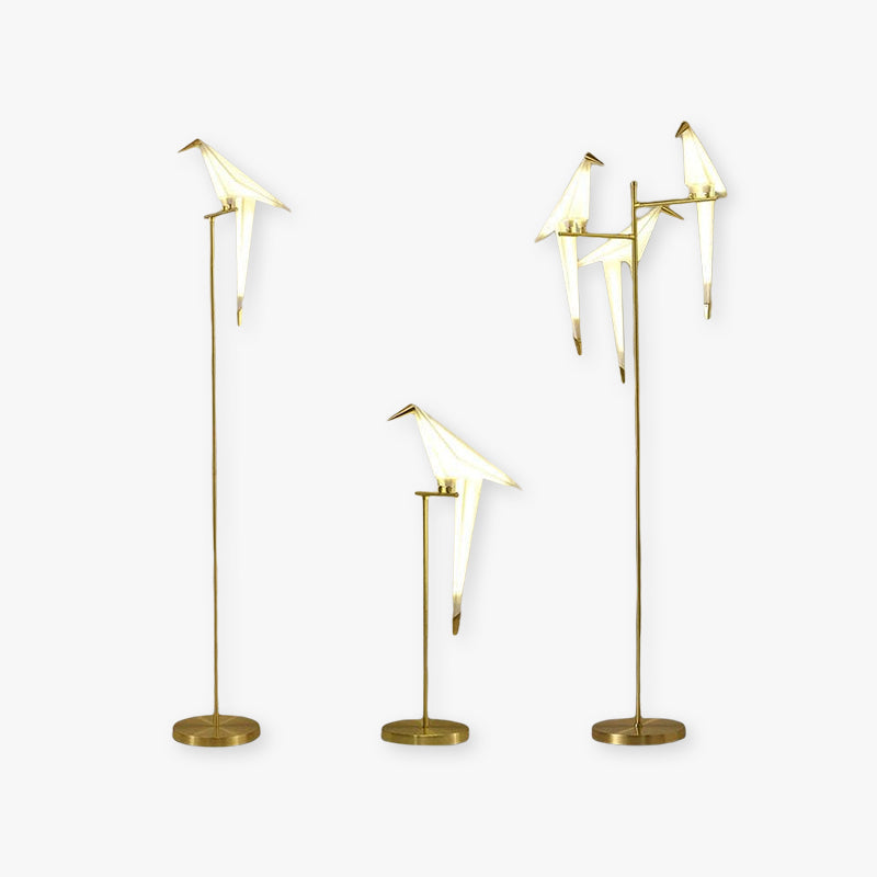 Clifford nordisk fuglebordslampe/gulvlampe, guld, 1/2/3 lyskilder