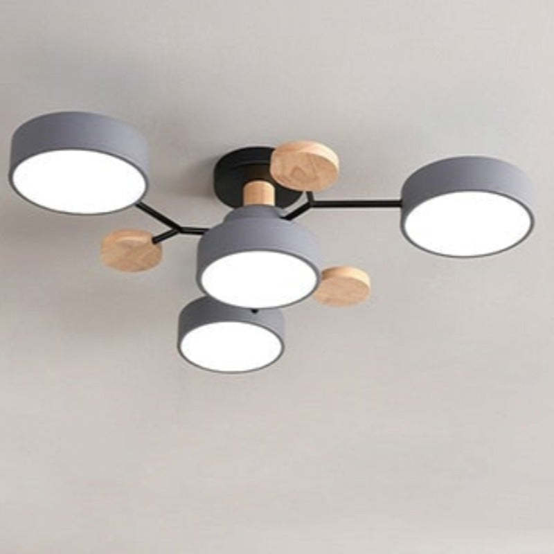 Arisha Ceiling Light, Wood Round for Living Room