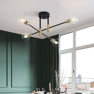 Valentina Retro Taklampa i Metall med Satellitform, Svart/Guld