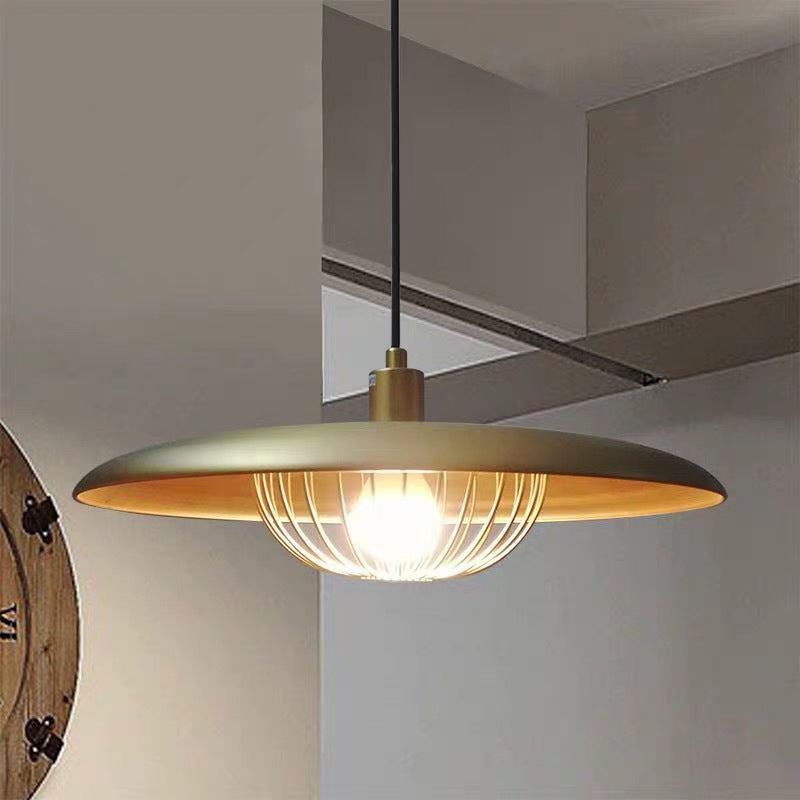 Arisha modern nordisk kupolpendellampa, guld/brun/grå/brun/trä