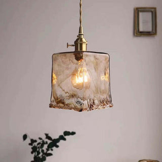 Levy Retro Liten LED Pendellampa Guld Glas Badrum Vardagsrum