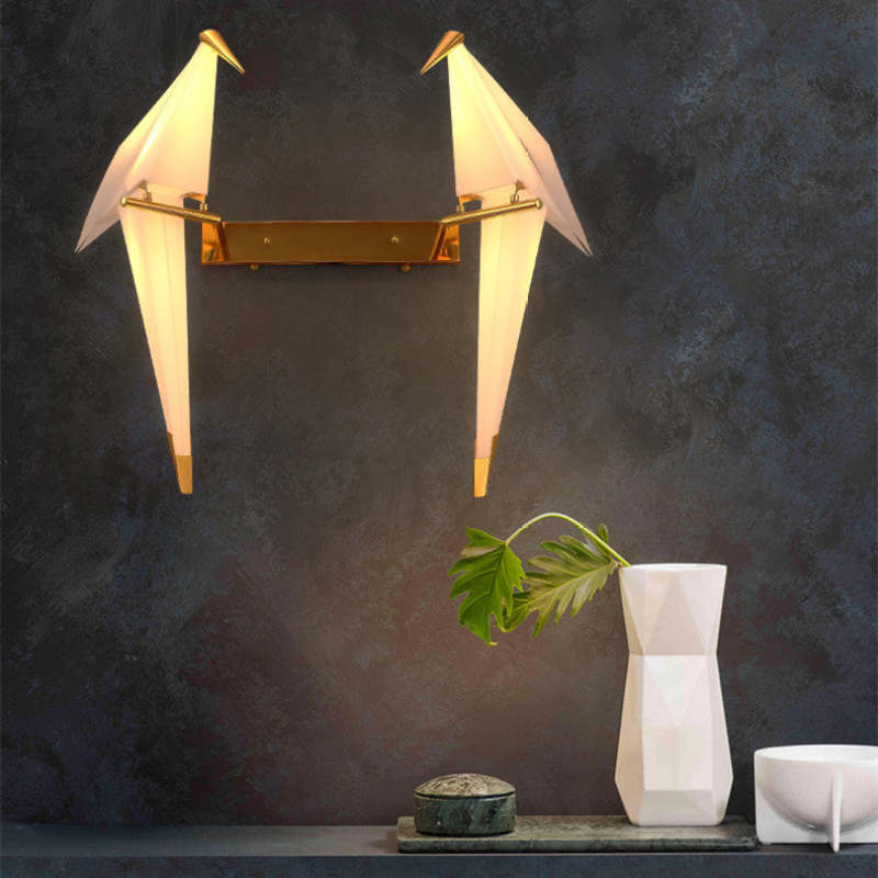 Arisha vägglampa med fågel, vintage/art déco, metall, sovrum