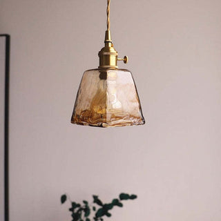 Levy Retro Liten LED Pendellampa Guld Glas Badrum Vardagsrum