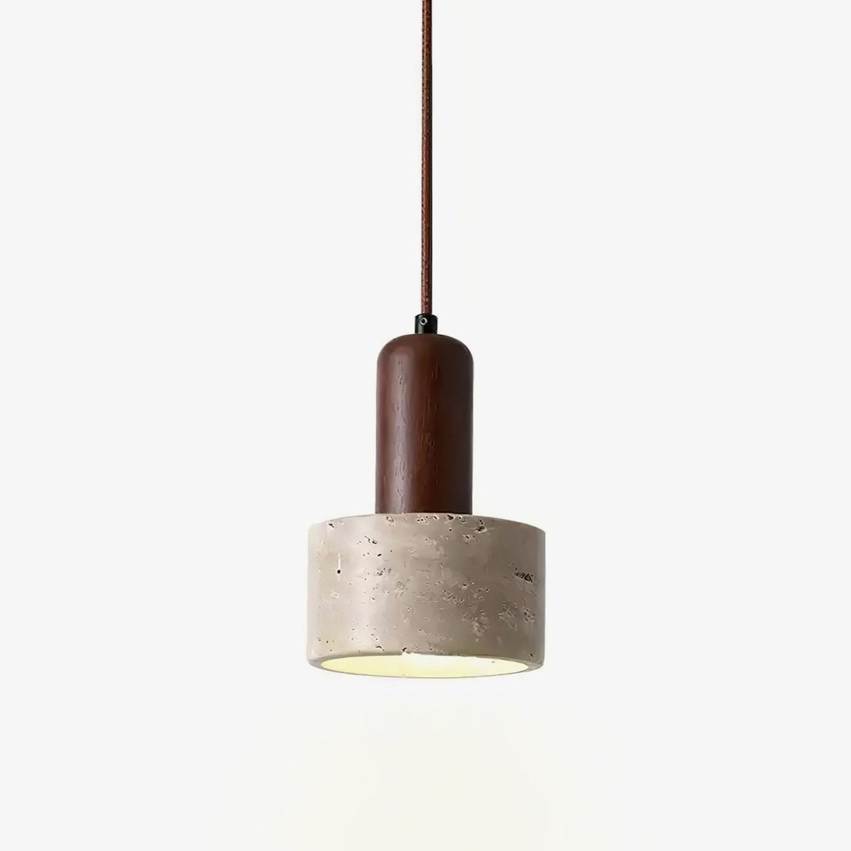 Jlynis pendellampe i travertin med to materialer