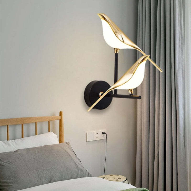 Arisha minimalistisk vägglampa i metall med skata, sovrum