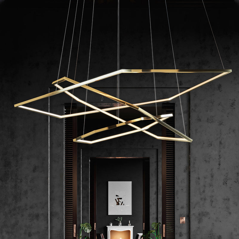 Arisha minimalistisk geometrisk metalpendel, guld, gør-det-selv