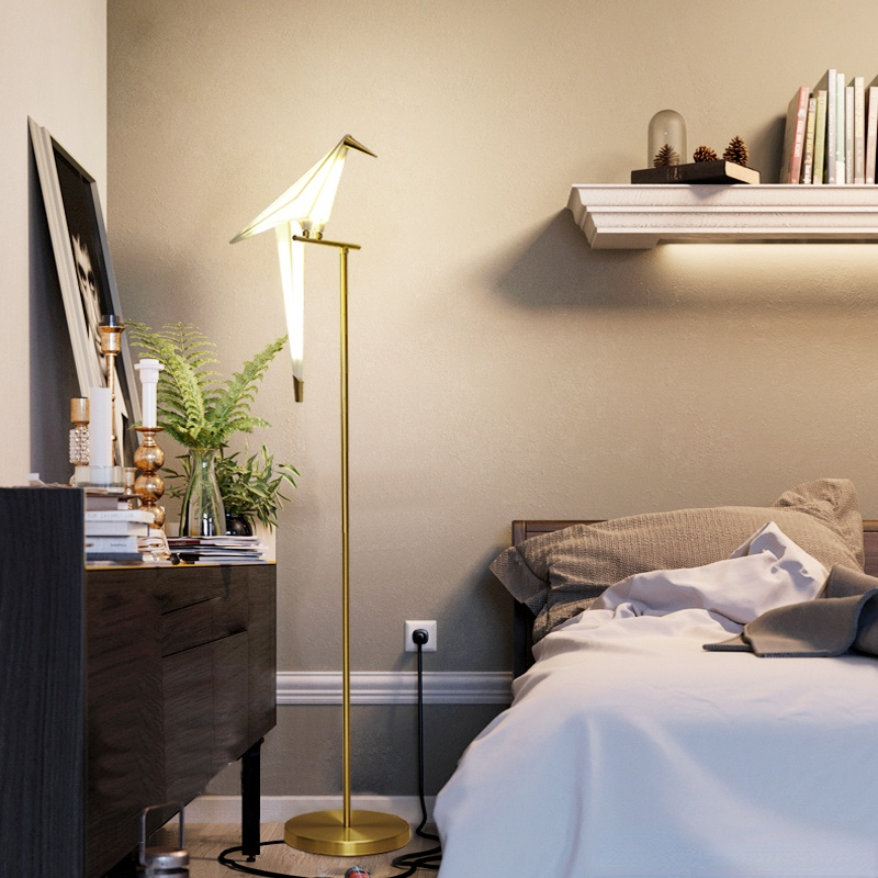 Clifford nordisk fuglebordslampe/gulvlampe, guld, 1/2/3 lyskilder