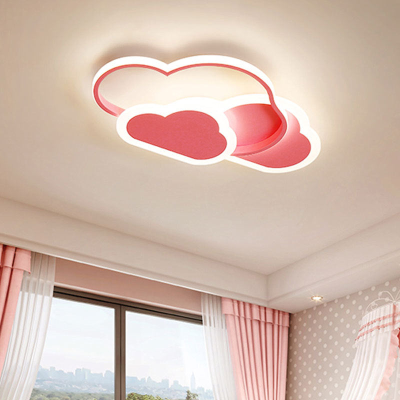 Arisha modern taklampa med hål, molnformad, vit/rosa