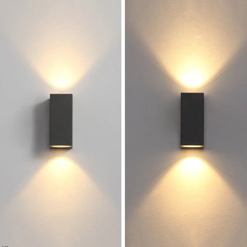 Koraq Minimalist Square Outdoor Wall Lamp, Black