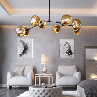 Mirza Modern Pendellampa Klot Design Guld Metall/Akryl Sovrum/Vardagsrum