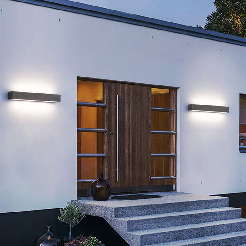 Davel LED-vegglampi fyrir utandyra, svartur og hvítur