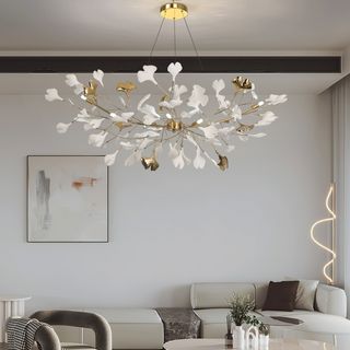 Olivia Design LED Pendellampa Ginkgo Keramiskt Vit Vardagsrum/Matsal/Sovrum