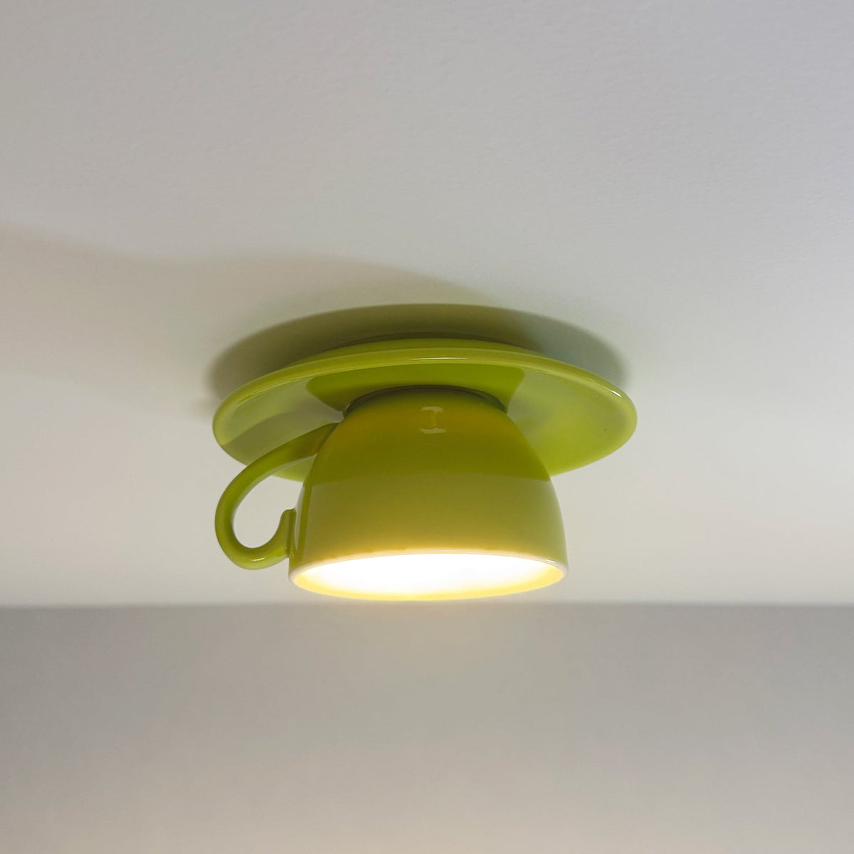 Aria Modern Coffee Cups Ceramic Flush Ceiling Lighting