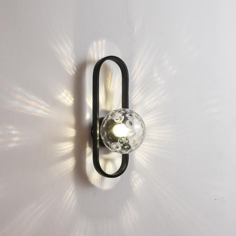 Valentina Modern Globe Bedside Wall Lamp Mount for Bedroom & Reading Room, Gold/Black