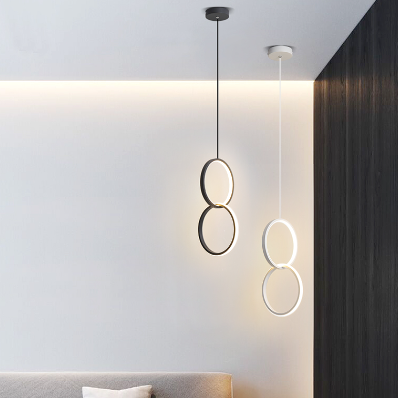 Kori modern svart/vit LED-pendellampa för vardagsrum