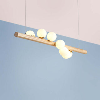 Valentina Modern Design Trä Glas LED Pendellampa Vardagsrum Matsal