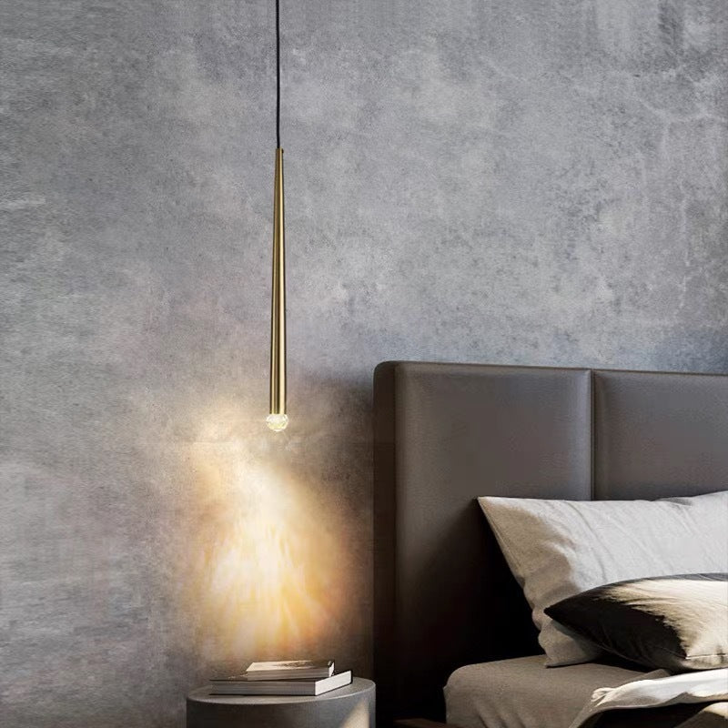 Arisha modern linjär pendellampa, guld, vardagsrum