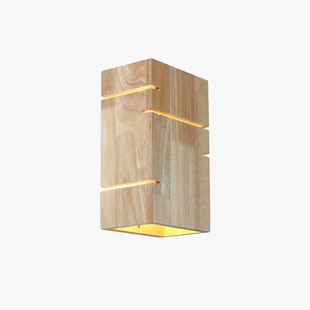 Muto Wall Lamp Rectangular Minimalist, Mounted Bedside, Wood, Bedroom