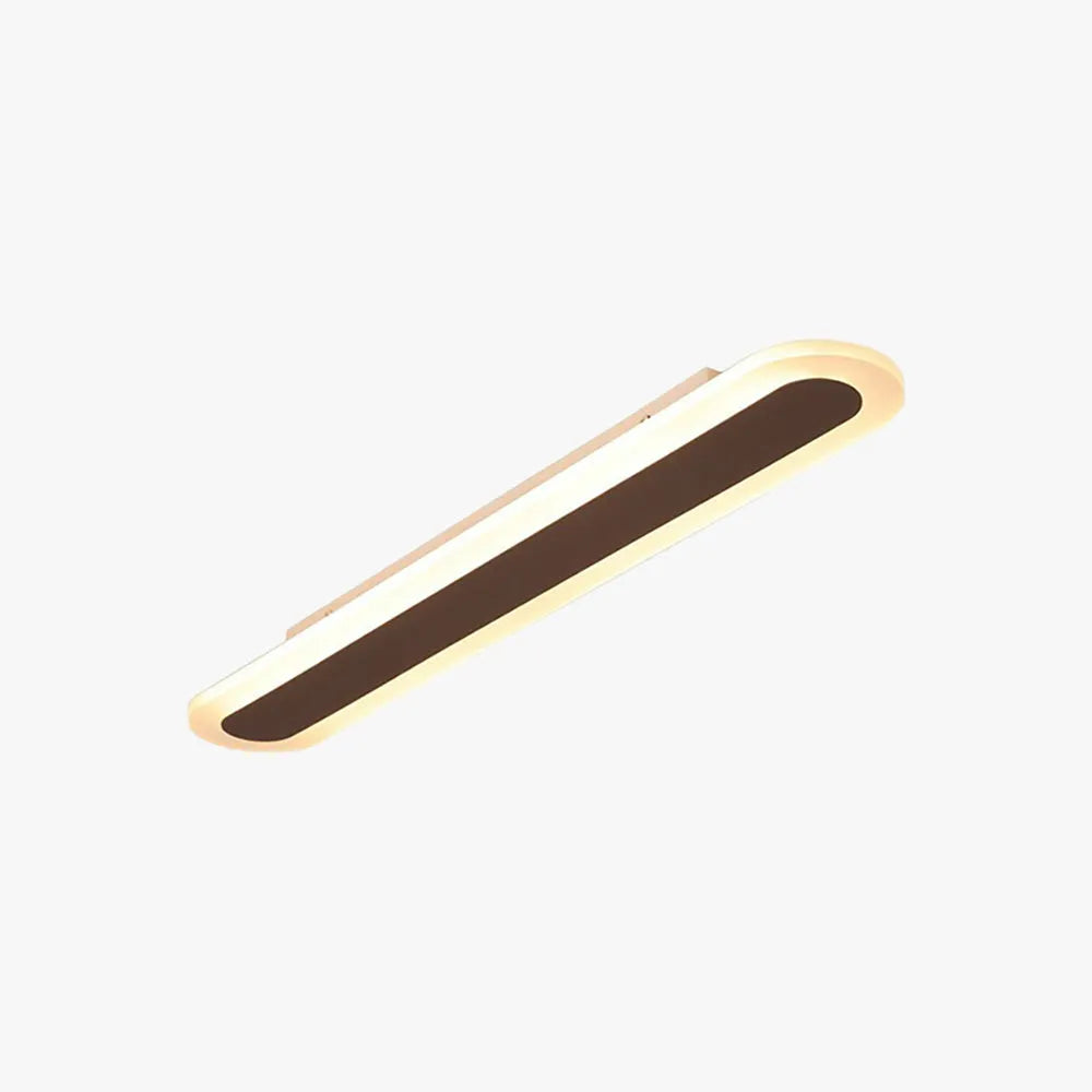 Arisha minimalistisk oval linjär taklampa för utanpåliggande montering, vit/kaffe