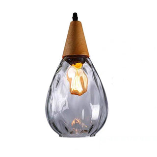 Avi Design Droppe Glas Trä LED Pendellampa Matbord Vardagsrum Köksö