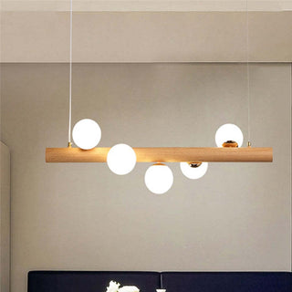 Valentina Modern Design Trä Glas LED Pendellampa Vardagsrum Matsal