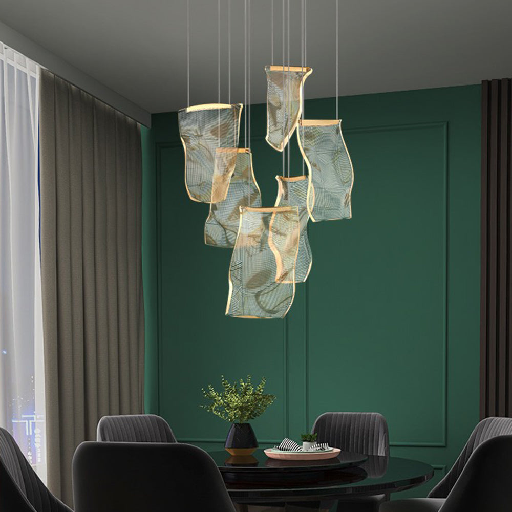 Lustre artístico de luxo Arisha, dourado