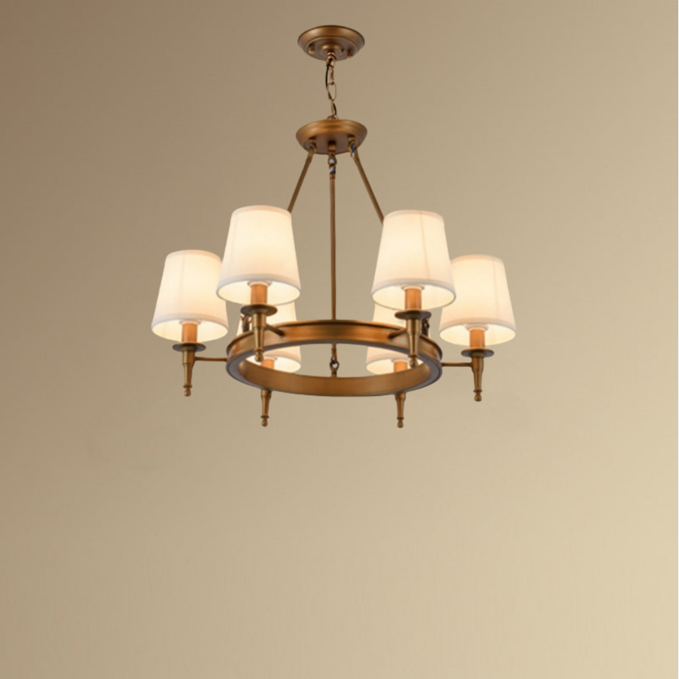 Silva vintage Ring Metal/Fabric Chandelier, Black/Copper